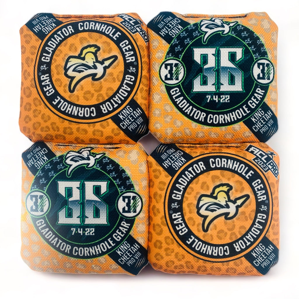 King Cheetah VIII | Gladiator Cornhole Gear | Cornhole Bags | Set of 4 | Speed: 8/10