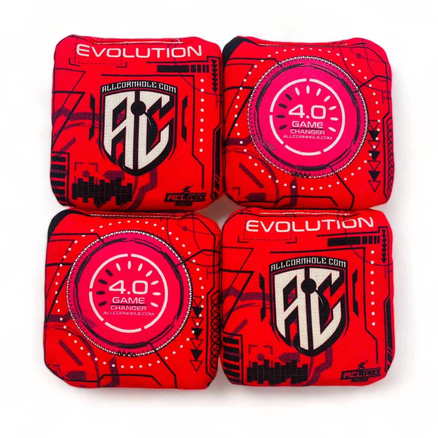 GameChanger Evolution (4.0" Patch) | Cornhole Bags | AllCornhole | Set of 4 | Speed: see description