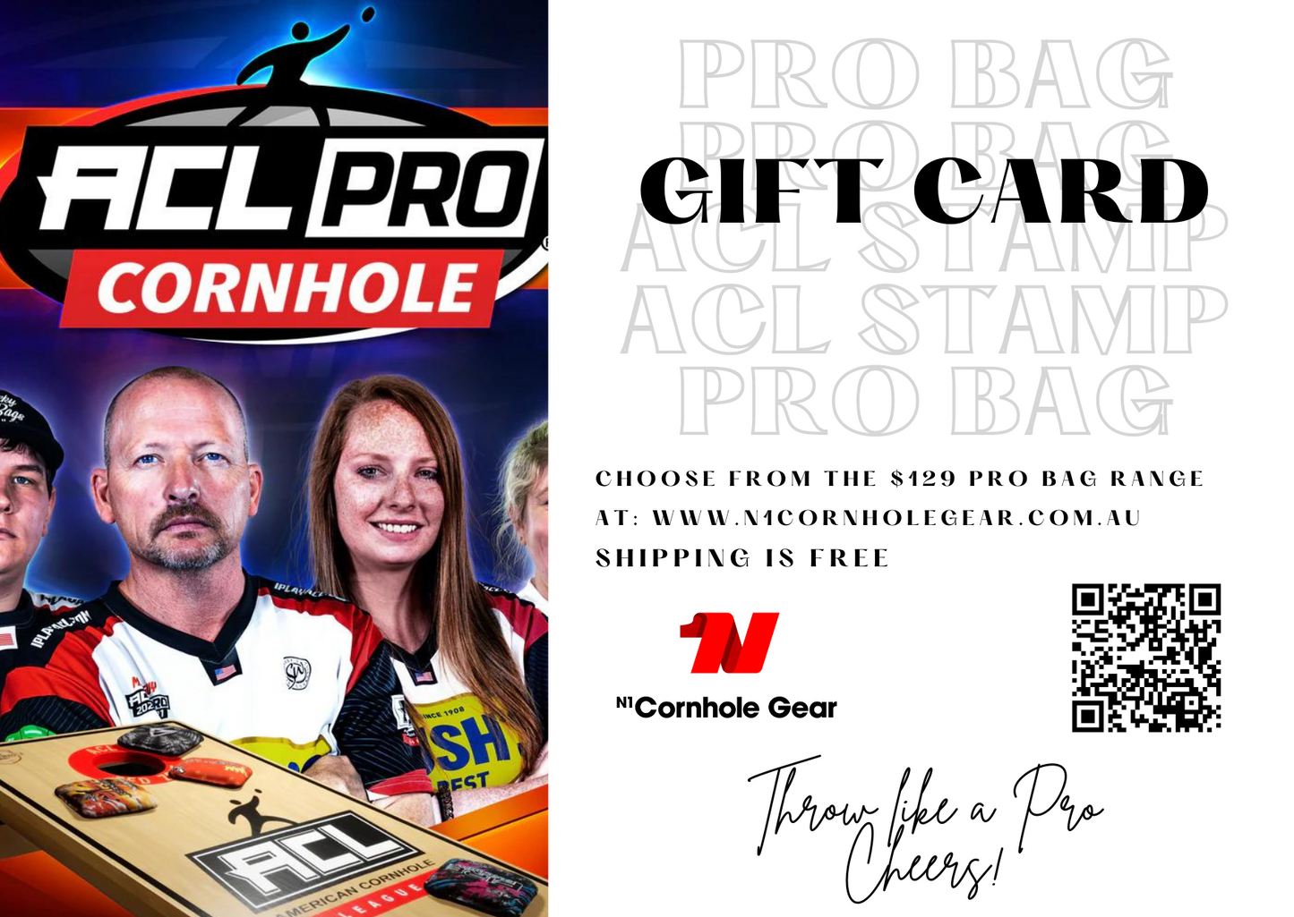 Gift Card | ACL Pro Stamped Cornhole Bags | $129 Range | Shipping Included